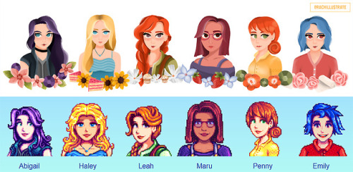 My version of the #stardewvalley bachelorettes! &lt;3