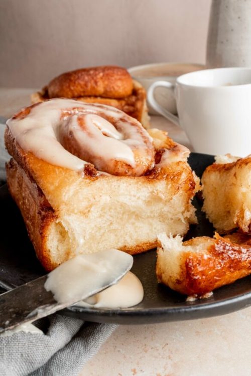 fullcravings:Brioche Cinnamon Rolls + Caramel Cream Cheese Frosting