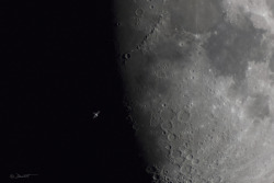 firsttimeuser:  Space Station over Lunar Terminator Image Credit &amp; Copyright: Dani Caxete