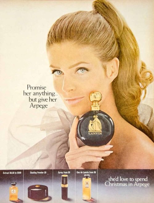 1967 Ad Arpege Perfume Fragrance Lanvin Dusting Powder 