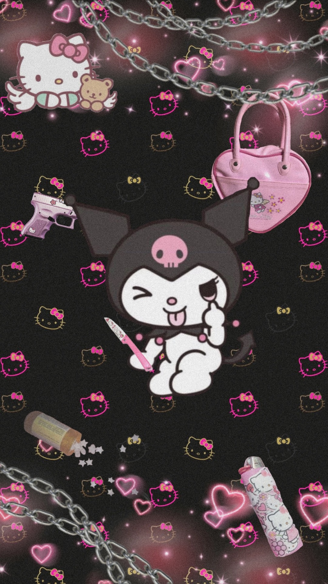 Goth Hello Kitty  hello kitty HD phone wallpaper  Pxfuel