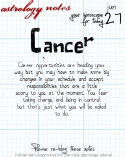 astrologynotes:  Cancer 6, 27, 2013: Visit