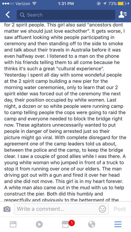 homojabi: Apparently the situation at Standing Rock is being made worse because white people are goi