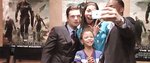 iwouldfookthat:Anthony Mackie and Sebastian Stan being cute little shits with children (x)