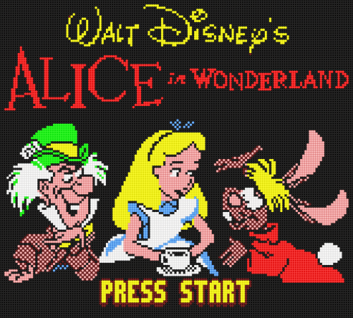 Would you believe the text boxes half more colour than the pictures?Alice in Wonderland, 2000This is