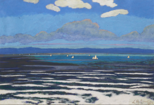 LÉON SPILLIAERT (OOSTEND 1881 - IXELLES 1946) Seascape with White Sails Gouache, watercolour and pas
