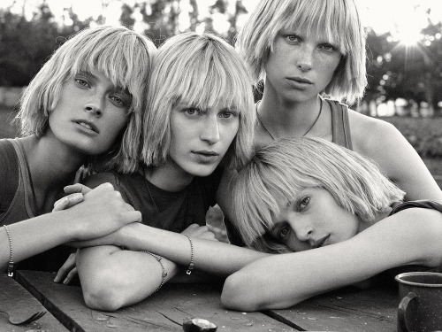 horreure:  Commune, Constance Jablonski, Daria Strokous, Julia Nobis & Lina Berg by Mikael Jansson for Interview, February 2015