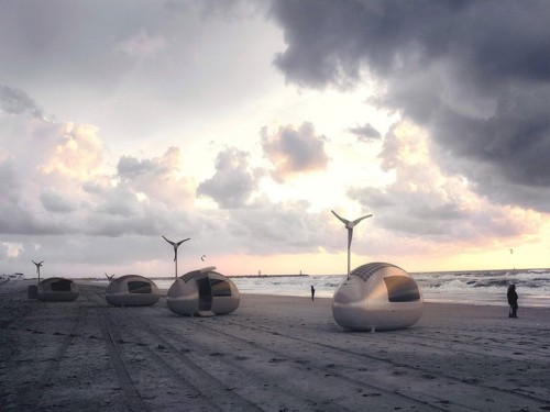 innocenttmaan:  Slovakian design firm Nice Architects created this Ecocapsule,  the first truly independent micro-home. The Ecocapsule is a 14 x 7 x 7-foot new, teeny tiny smart home powered entirely by the sun and the wind, with a 9700 Watt-hour battery.