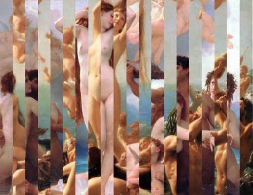 artistnotdrawler:  rubenista:  The Birth of Venus by William-Adolphe Bouguereau & Fritz Zuber-Bühler (1486, 1887)  *(1879, 1887) (Sandro Botticelli’s work is from 1486) 