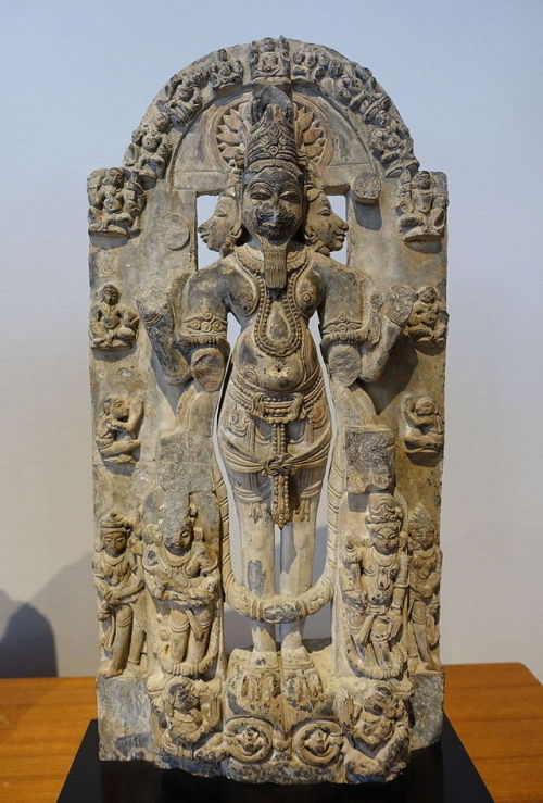 Schist sculpture of Brahma, from West India.  Artist unknown; prob. 12th century.  Now in the Matsuo