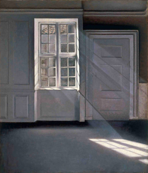 dappledwithshadow:Vilhelm Hammershøi (Danish, 1864-1916)Dust Motes Dancing in the Sunbeams1900Edward