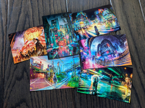 yuumei-art: I finally made postcards! :D There are 8 collections, each based on a theme such as stars, the oceans, cities in Asia, etc. Each collection has 6 images printed on 4x6 inch cardstock.  Between prints and wallscrolls, I always wanted to offer