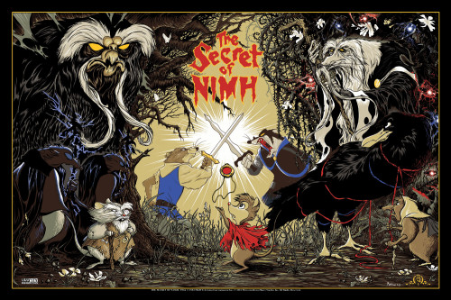xombiedirge:  The Secret of Nimh by Mark Lone / Facebook 36” X 24” 10 color screen print, S/N edition of 175. Online sale begins Thursday, August 8th 2013, via a random announcement on Odd City Entertainment‘s twitter, HERE