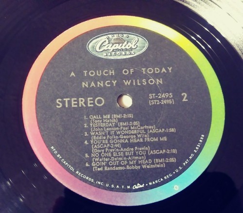 Nancy Wilson - A Touch of Today Capitol Records rainbow label 1966