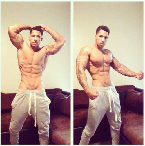 adirtylilsecretsstuff:  dominicanblackboy:  A sexy gorgeous eye catching moment with gorgeous tatted hunk Derek Tramel and his forever loving yummy dick!😍#yal don’t see him chilling wit my dude Steven Beck!😉😍  Patiently waiting for y'all to