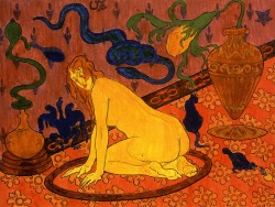 dappledwithshadow:  The Witch in Her Circle  Paul Ranson - circa 1892 