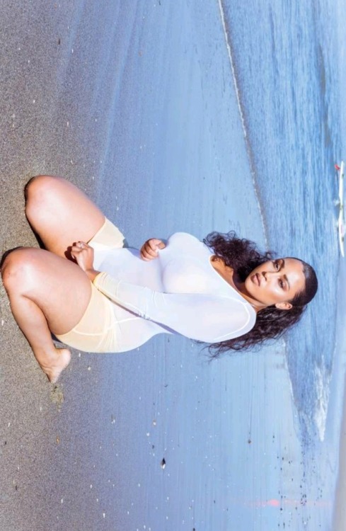 tellietime:  I think this is by far my favorite shoot. I had so much fun shooting by the ocean. I felt like a mermaid lol y'all think thick mermaids exist? 😜
