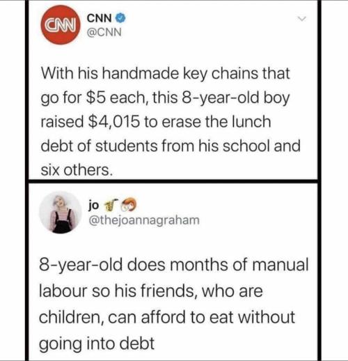 wilwheaton:  These stories should horrify us. They should embarrass us. They should result in all of us committing to, at the VERY LEAST, ensuring children don’t go hungry in the wealthiest nation in the history of humanity.Bless this child for their