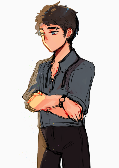 krmr-rkgk:

a coloured doodle of teacher!Craig from a creek au @ronnie-bunny and I are making! 