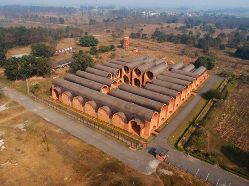 jeroenapers:Lumbini International Institute in Nepal, een ontwerp van Kenzo Tange uit 1978.