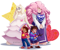 xerachiel:  i know this has been done a few times already but i just had to draw this outfit swap ;u; proud mamas and their smol hero kids!! 