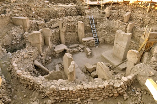 Göbekli Tepe, an archaeological site at the top of a mountain ridge in the Southeastern Anatolia, an