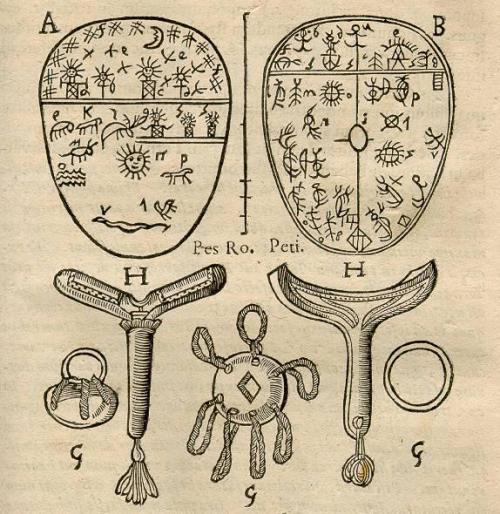 celia-hannes:traditional drum of a sámi shaman (noaidi) with a map to the otherworld