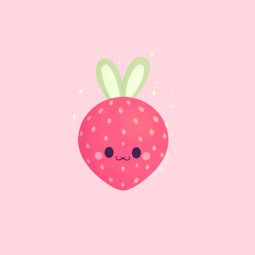 bunnyangelart: Strawbunny!!