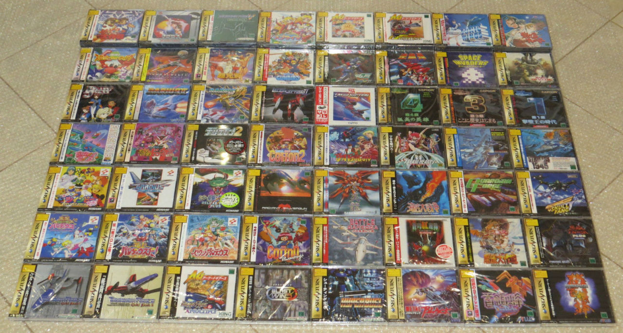 56 sealed shmups. Seller is asking for $15,500. o_o
http://www.satakore.com/sega-saturn-auction1095,,Complete-Japanese-JPN-Sega-Saturn-Shooter-Shmup-Collection.html