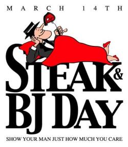 brownfoxxx3:  Pi, steak and blow job day!
