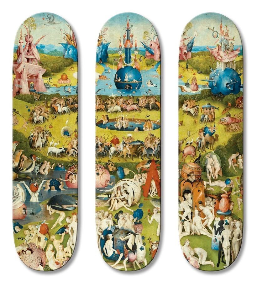 itscolossal:  Famous Oil Paintings Add a Modern Twist to Limited Edition Boards 