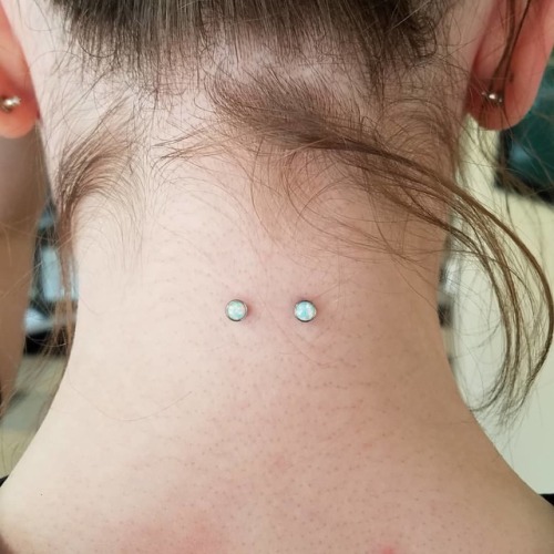 Healed nape surface bar piercing I did in the fall of last year. #ryanpba #bodypiercing #piercings #