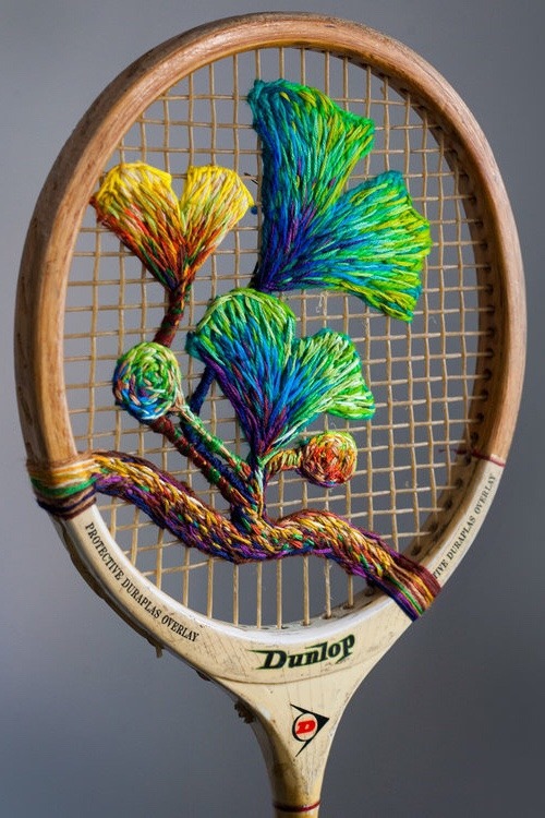 miss-mandy-m:Embroidered tennis racquets by Danielle Clough