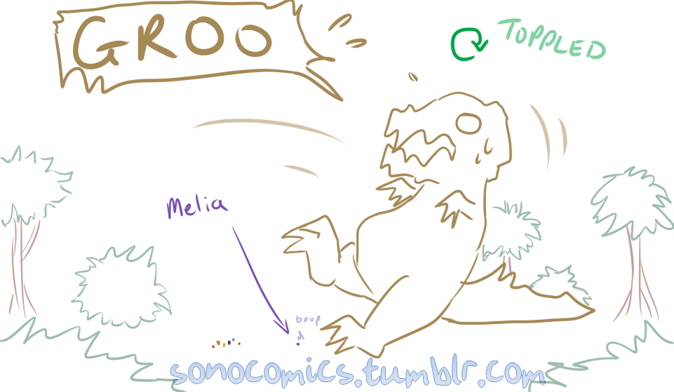 sonocomics: The fact that Melia can just kick a dinosaur down is amazing to me Click