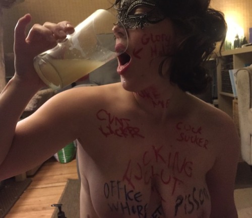 Bottoms up, cum whore! Come see more at peepshow-whore-nyxia.tumblr.com. Please reblog and keep all 