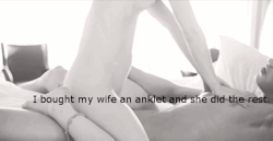 hwlover:  Your wife……your anklet…..your marital bed……MY cock deep in her tight married pussy…..YOUR fantasy now a reality…….. The Modern Marriage….it doesn’t get much better than this……enjoy.