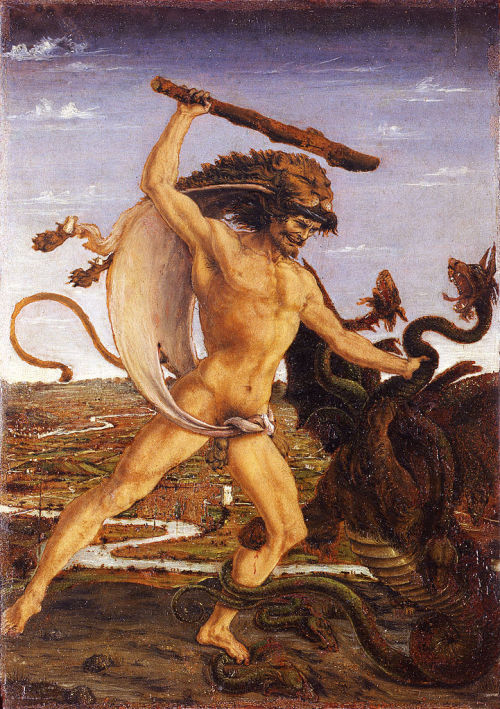 Hercules and the Hydra by Antonio del Pollaiuoloc. 1475tempera on panelUffizi Gallery 