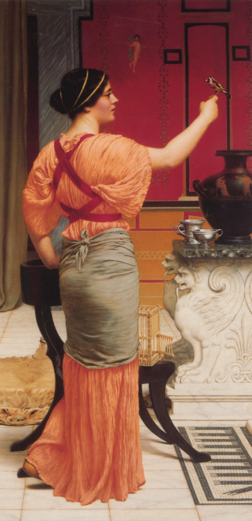 Lesbia with Her Sparrow by John William Godward 1916oil on canvasprivate collection 