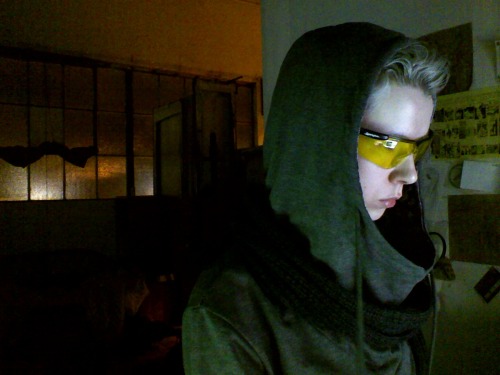 the most cyberpunk selfies, courtesy of IPEVO P2V webcam + led ringlight just lying on my desk