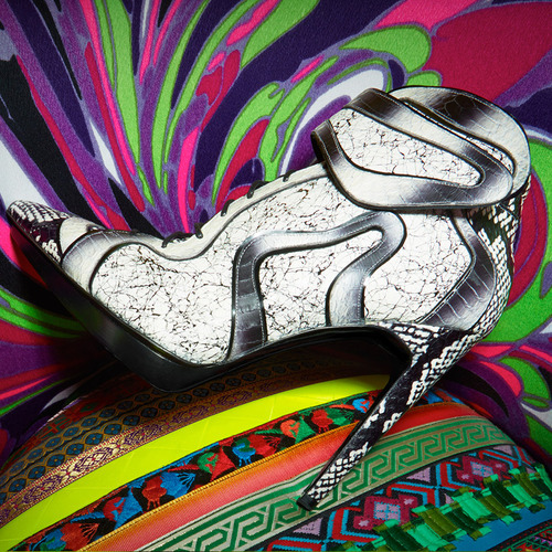 High Heels Blog Snake and splatter prints by Pierre Hardy complement… via Tumblr