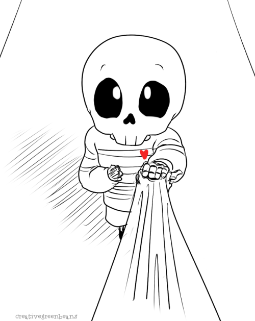 creativegreenbeans:  Head canon where Frisk dies at the end of the Pacifist run, but because they are magical and have save powers, they turn into a monster/skeleton instead!   > .<