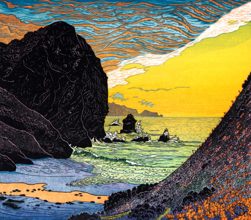 lilacsinthedooryard: Tom Killion (United States)Tennessee Cove, Marin Headlands‘Spring sunset 