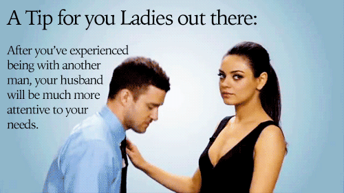 Girls, this is so true!  After hubby gave me away the first time……our sex life was on fire!  And it 