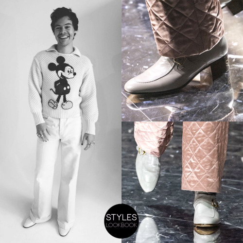 styleslookbook:  In this shot for L’Officiel Hommes, Harry is wearing white buckle boots from 