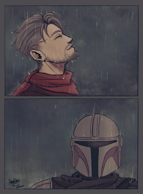 amikoroyaiart:‘He heard him laughing as the raindrops were falling on his face and Din, for the firs