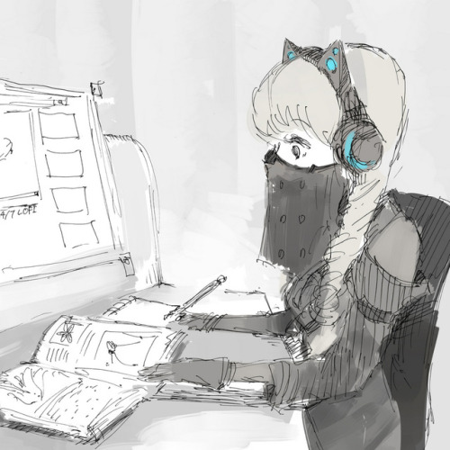 Operator 6O studying flowers while listening to Lo-fi hip hop