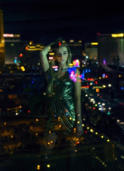 robsheridan:  Reflection in the glass as she gazed in contemplation out upon the Vegas lights, the night having taken an unexpected turn.   Photo by Rob Sheridan. May 21st, 2015. Model: Johanna Qualantone.