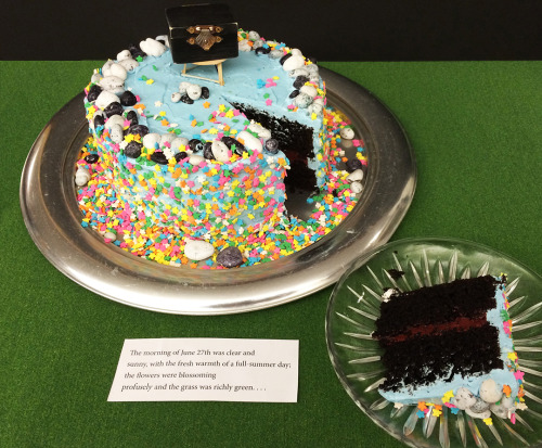 classicpenguin:What’s this? Oh, no big deal, only a SHIRLEY JACKSON LOTTERY THEMED CAKE. Pengu