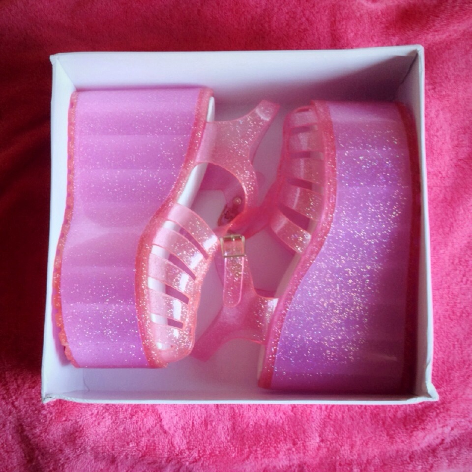 starryeyedbabydoll:  🎀UNIF Hella Jelly Platforms🎀 Super cute and comfy, they