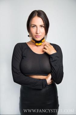 pennyscorner: 3-holes-2-tits:   caminaratravesdelfuego:  3-holes-2-tits:   Fancy Steel makes a nice looking shock collar electric training collar that is available with a lockable buckle as well. Now, this would be something to have secured around the